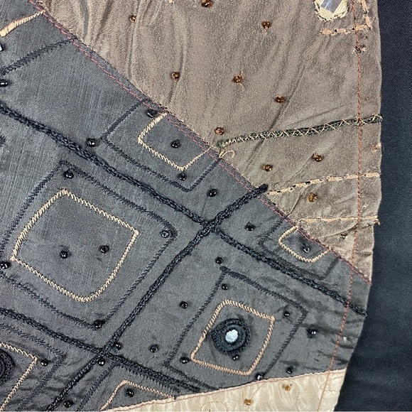 Parsley & Sage Autumn Fall Boho Patchwork Embroidered Open Front Jacket Medium - Picture 7 of 13